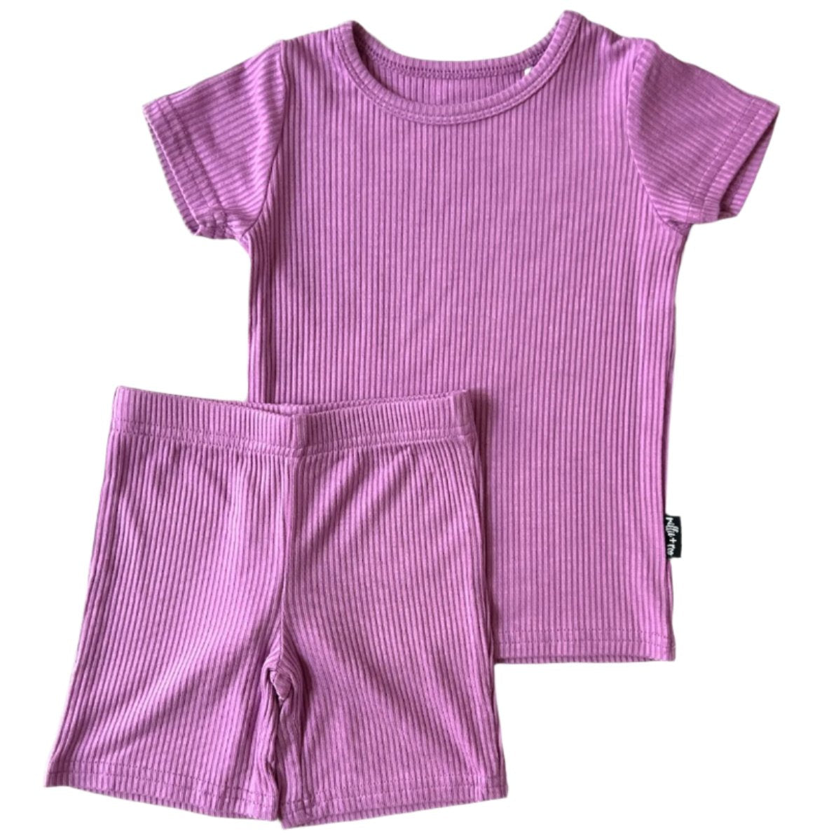 TWO PIECE SHORTIE SET- Lilac Ribbed - HoneyBug 