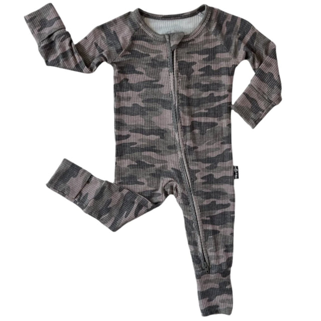 Zip Romper - Chris Camo Ribbed - HoneyBug 
