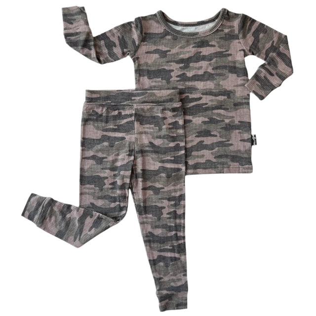 LONG SLEEVE 2 PIECE SETS- Chris Camo Ribbed - HoneyBug 