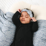 BAMBOO BLANKET - Blue Mud Cloth - HoneyBug 