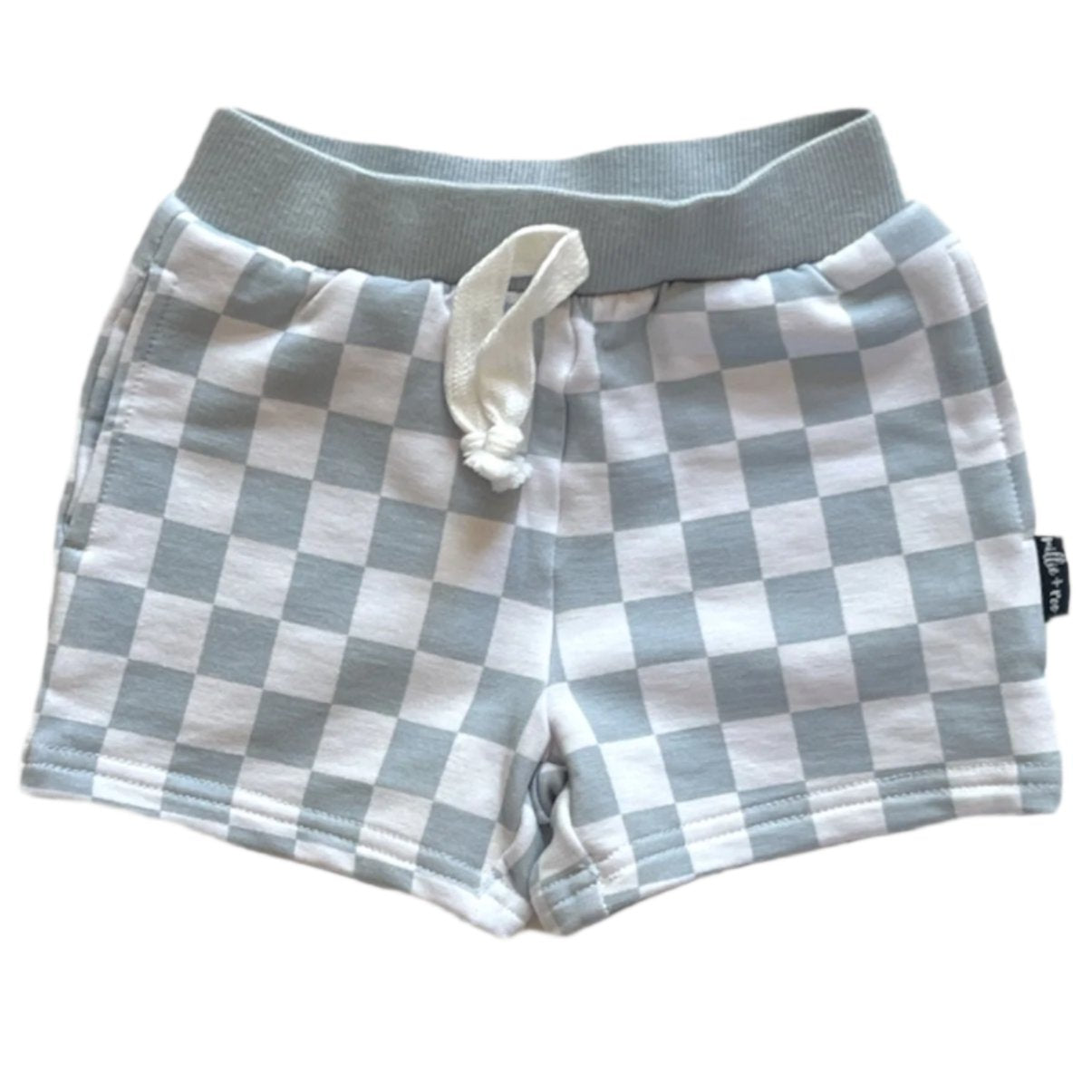 BAMBOO JOGGER SHORTS- Stone Check - HoneyBug 