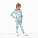 LONG SLEEVE 2 PIECE SETS- Sage Check - HoneyBug 