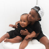 TWO PIECE SHORTIE SET- Midnight Ribbed - HoneyBug 