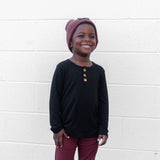 HENLEY LONG SLEEVE- Midnight - HoneyBug 