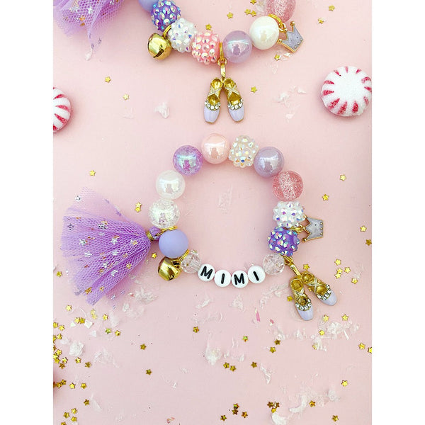 Sugar Plum Fairy (Purples) Charm Bracelet - Customizable - HoneyBug 