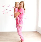 MAMA JOGGERS- Pink Check - HoneyBug 