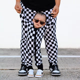 Zip Romper - B+W Checkered - HoneyBug 