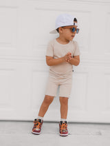 TWO PIECE SHORTIE SET- Clay Ribbed - HoneyBug 