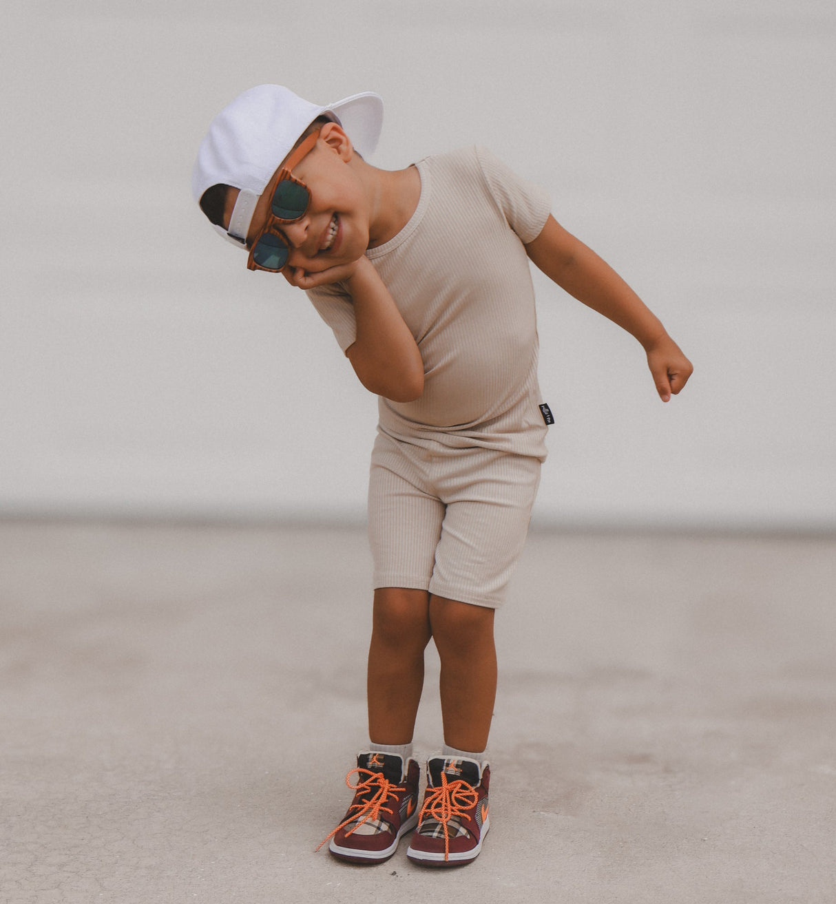 TWO PIECE SHORTIE SET- Clay Ribbed - HoneyBug 