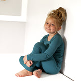 LONG SLEEVE 2 PIECE SETS- Peacock Ribbed - HoneyBug 