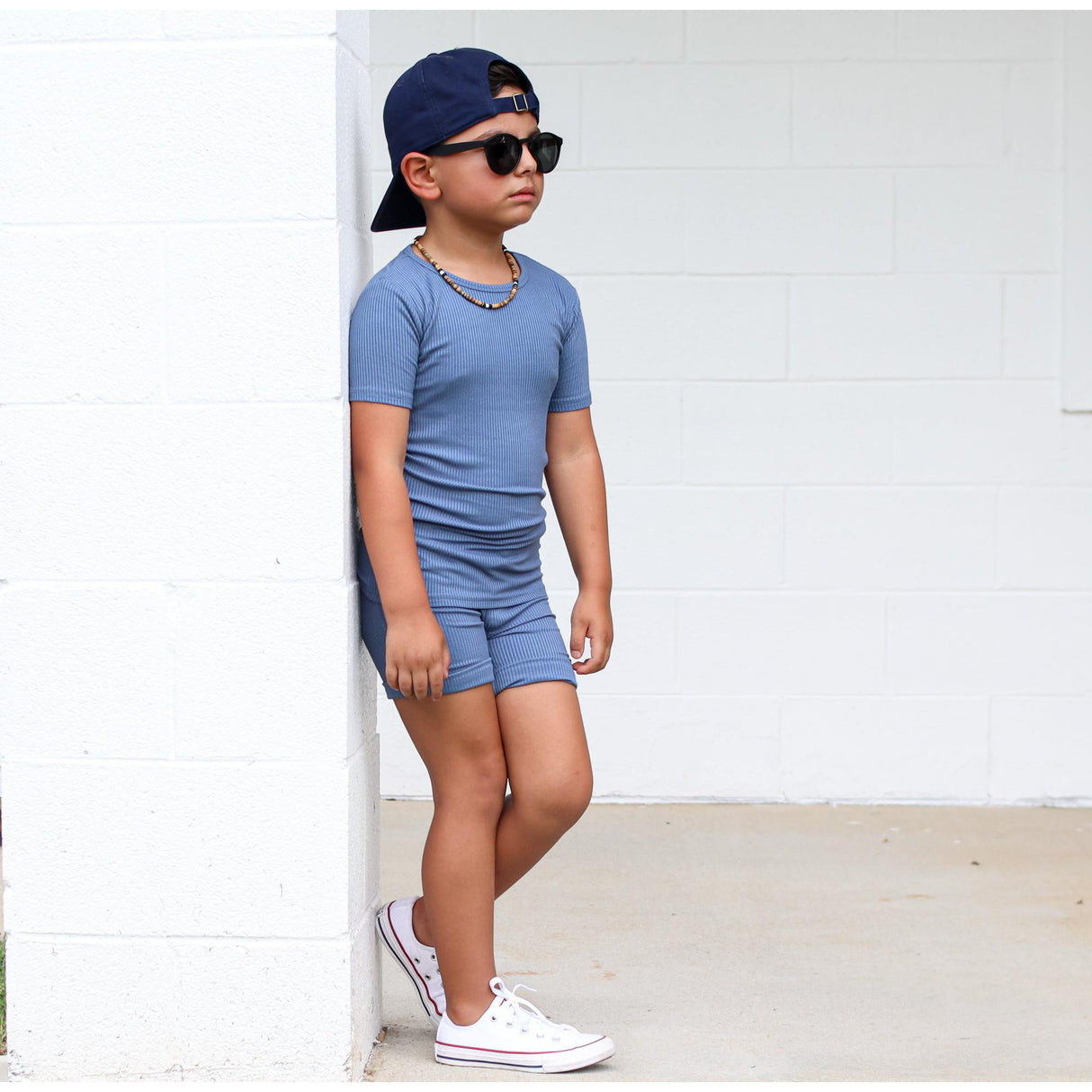 TWO PIECE SHORTIE SET- Arctic Ribbed - HoneyBug 