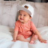 SHORTIE ZIP ROMPER - Red Rock Ribbed - HoneyBug 