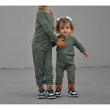 LONG SLEEVE 2 PIECE SETS- Moss Ribbed - HoneyBug 