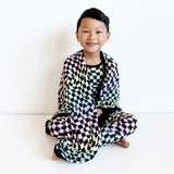 LONG SLEEVE 2 PIECE SETS- Neon Dizzy Check - HoneyBug 