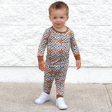 LONG SLEEVE 2 PIECE SETS- Beige Happy Smiles - HoneyBug 