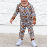 LONG SLEEVE 2 PIECE SETS- Beige Happy Smiles - HoneyBug 