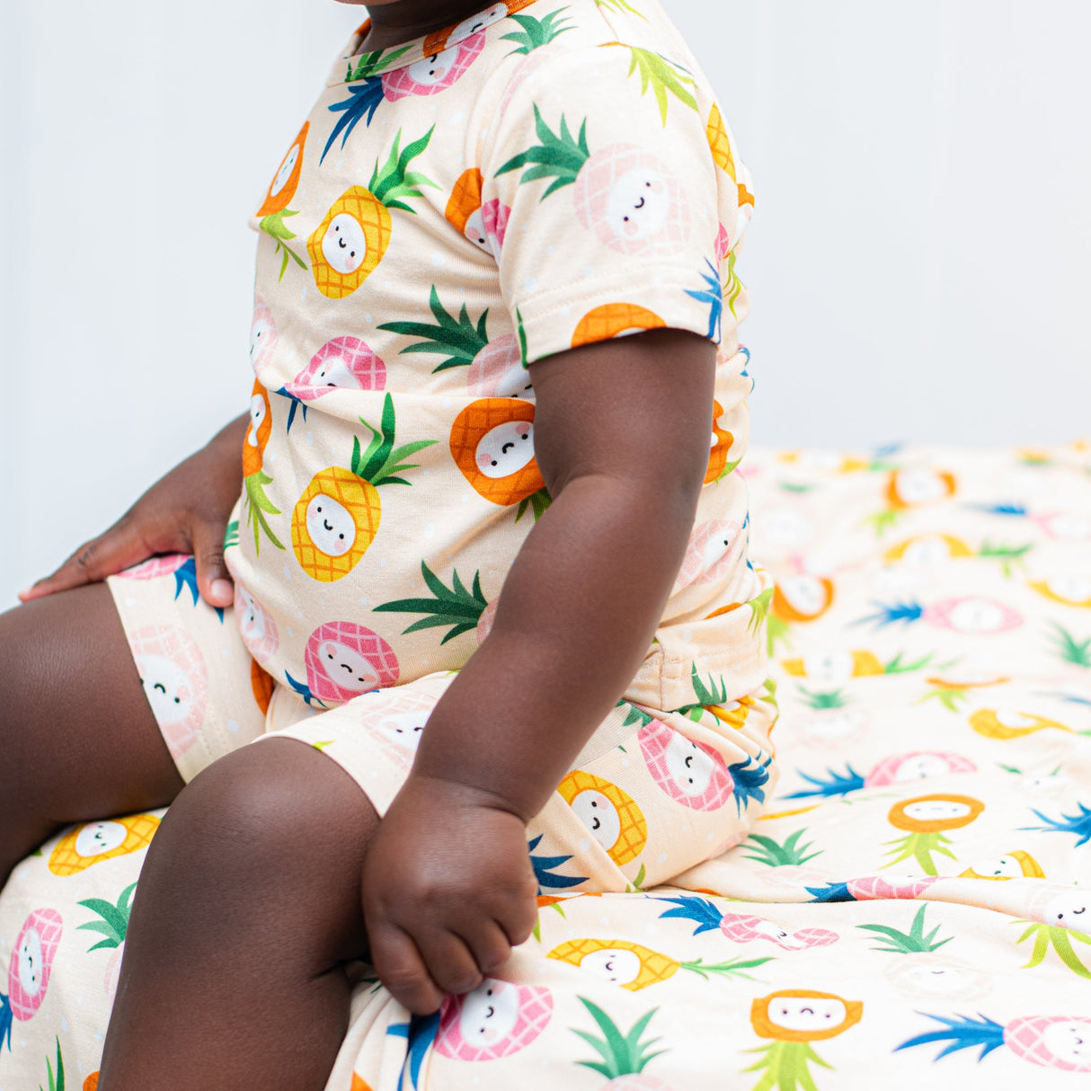 TWO PIECE SHORTIE SET- Kawaii Pineapple - HoneyBug 