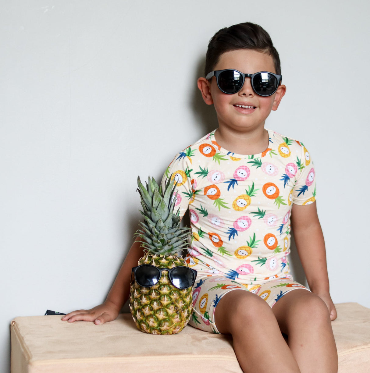 TWO PIECE SHORTIE SET- Kawaii Pineapple - HoneyBug 