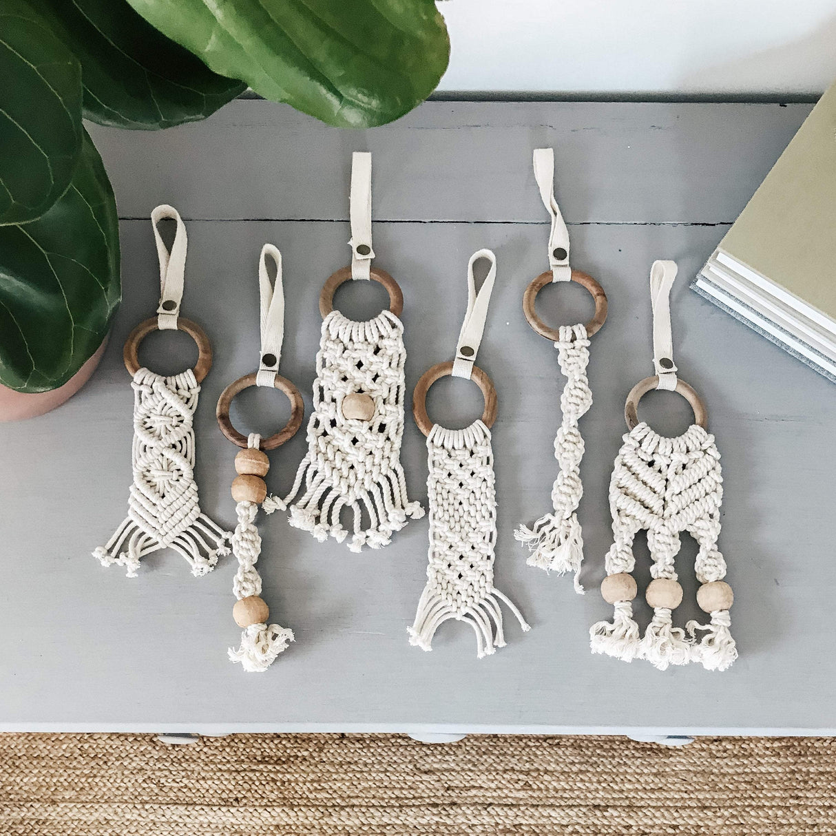 all-in-one toy | macrame mesh & bead - HoneyBug 