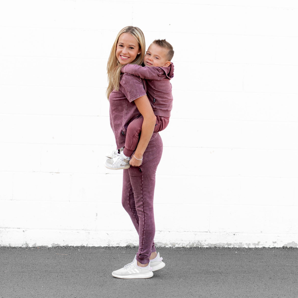 MAMA JOGGERS- Oxblood Snow Wash - HoneyBug 