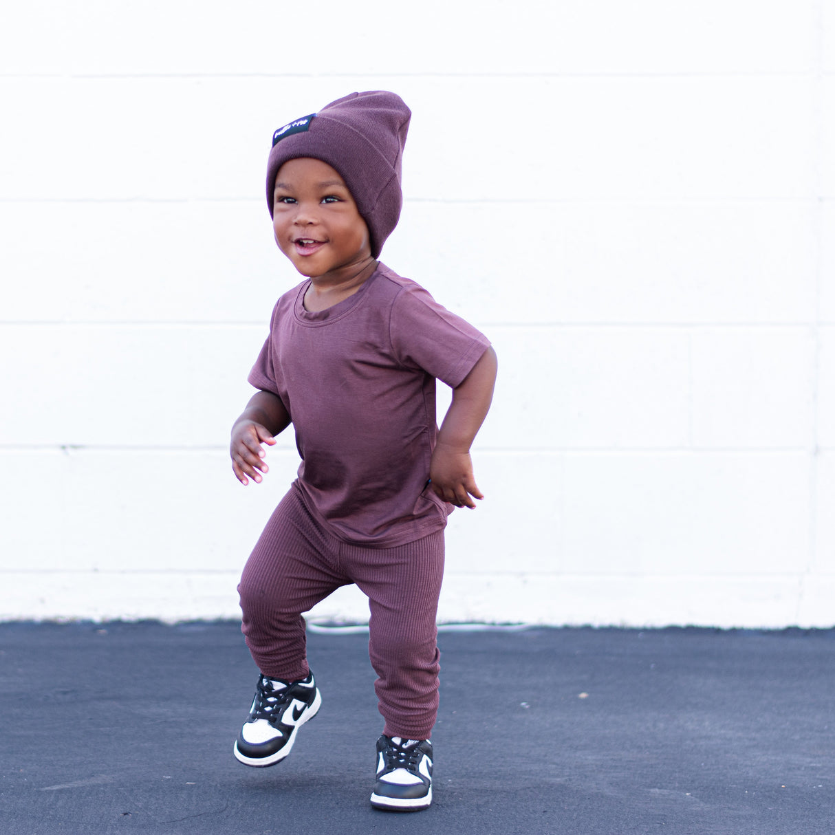 BAMBOO RIB LEGGINGS- Black Cherry - HoneyBug 