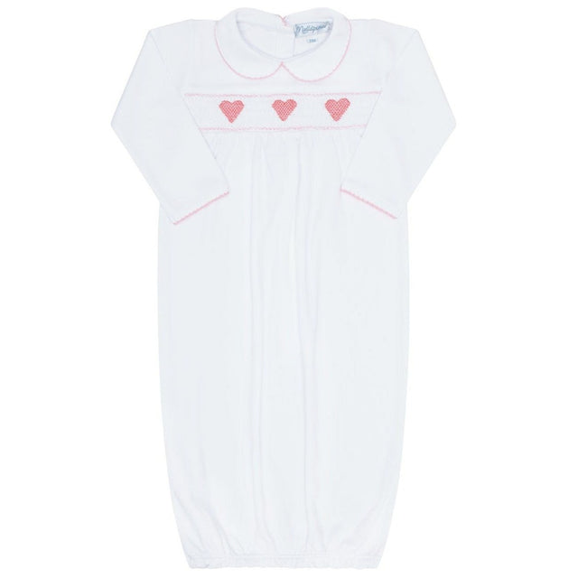 Heart Smocked Gown - HoneyBug 