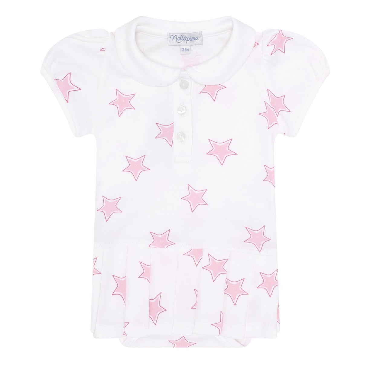 Pink Stars Print Onesie Dress