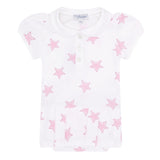 Pink Stars Print Onesie Dress