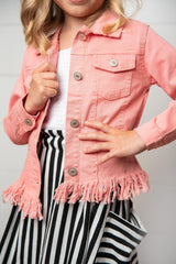 Pink Fringe Jacket - HoneyBug 
