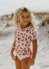 Sophie Pink Lep Rash Guard Swimsuit - HoneyBug 