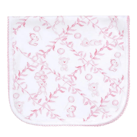 Pink Bears Trellace Burp Cloth - HoneyBug 
