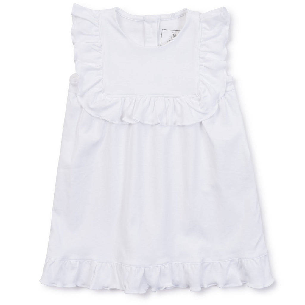 Piper Girls' Pima Cotton Dress - White - HoneyBug 