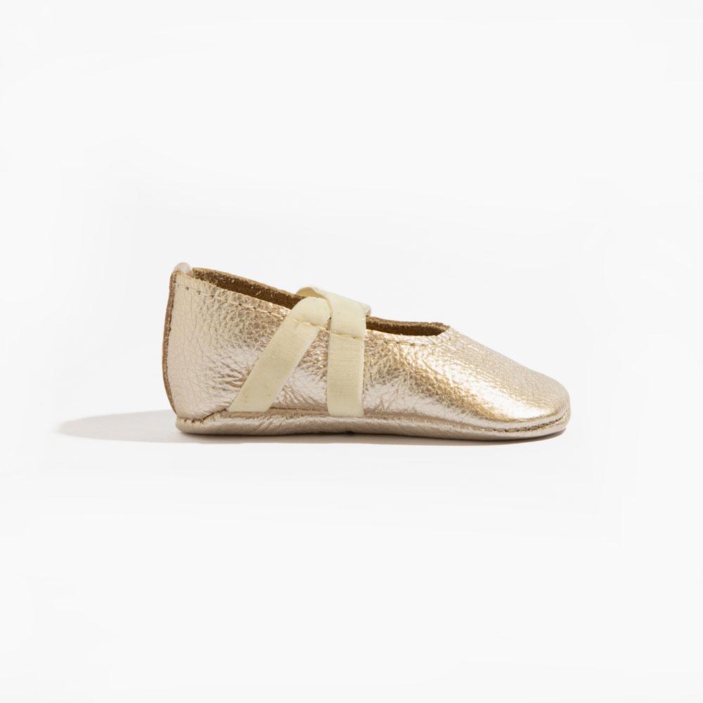 Platinum Ballet Slipper Baby Shoe - HoneyBug 