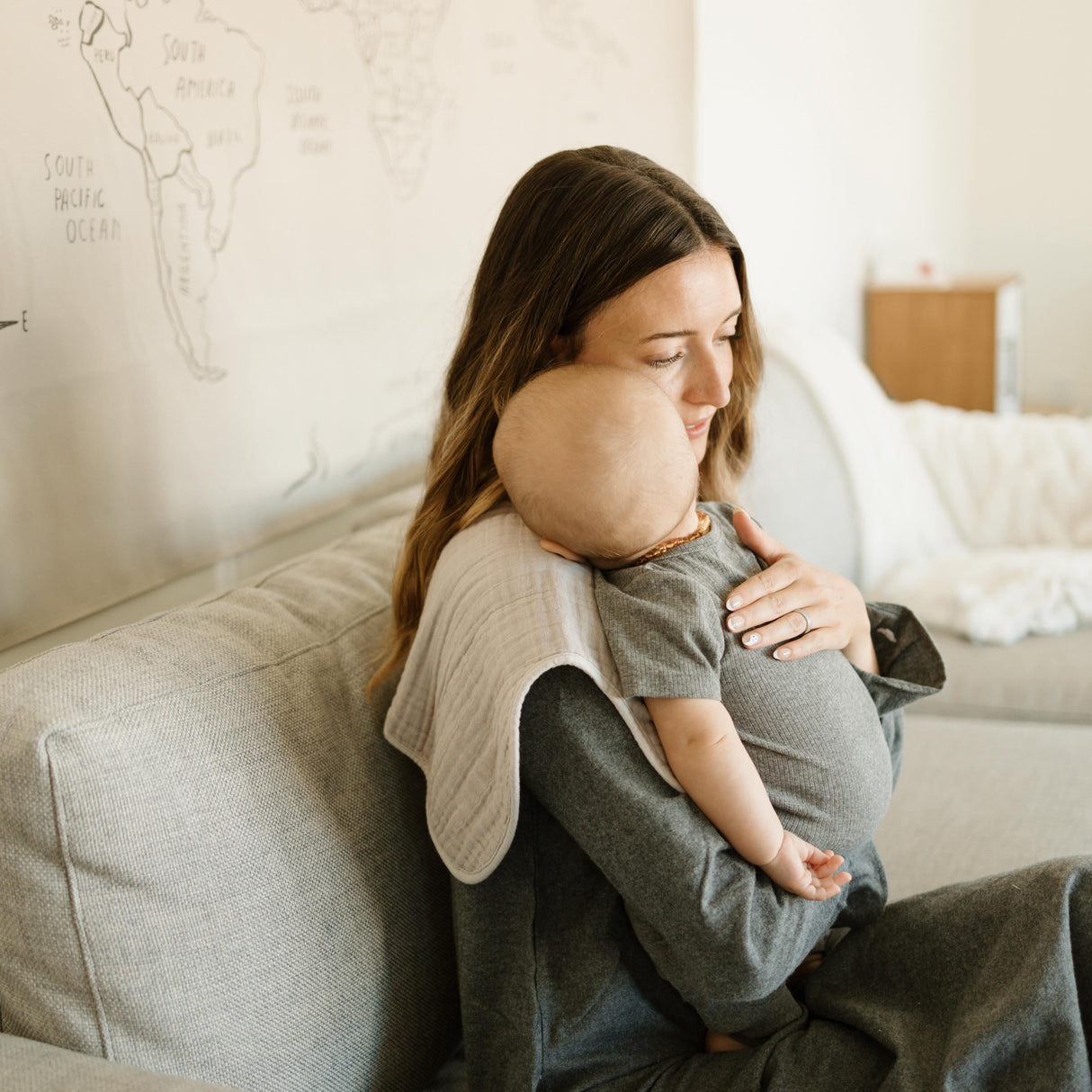 Cotton Muslin Burp Cloth 2 Pack - Porpoise - HoneyBug 