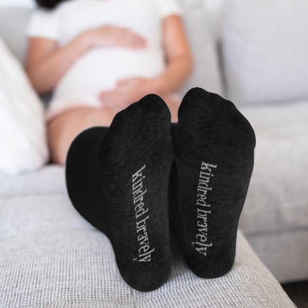 Premium Maternity Compression Socks (2-Pack) | Stone Blue & Black - HoneyBug 