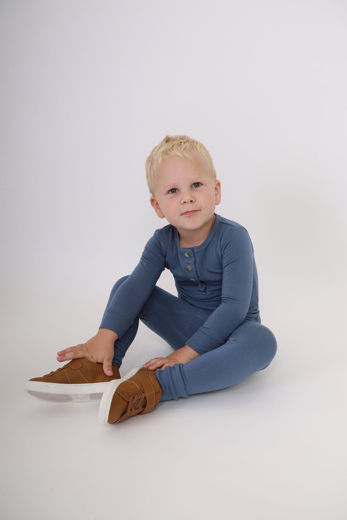 GOLDIE || BABY LONG SLEEVE HENLEY TOP AND BOTTOM SET