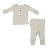DELILAH || THERMAL BABY LONG SLEEVE HENLEY TOP AND BOTTOM SET