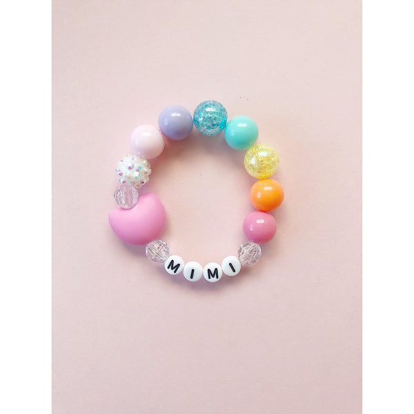 Rainbow Heart Bracelet - Personalized - HoneyBug 