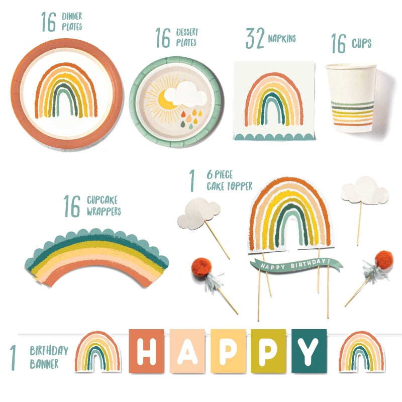 Little Rainbow - Birthday Party Supplies in a Box - HoneyBug 