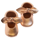 Rose Gold Knotted Bow Baby Shoe - HoneyBug 