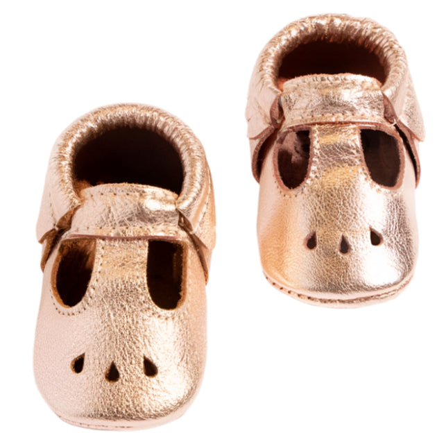 Rose Gold Mary Jane Baby Shoe - HoneyBug 
