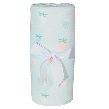 Strawberry Pattern Printed Knit Blanket - HoneyBug 