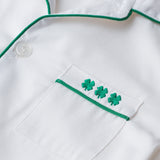 Kid's Twill Pajama Set with Embroidered Shamrocks