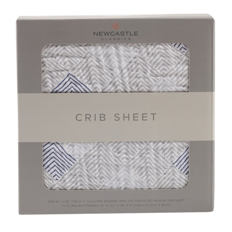Mountain Peak Cotton Muslin Crib Sheet - HoneyBug 
