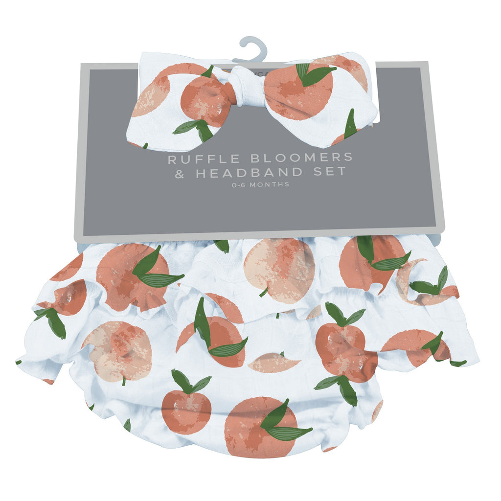 Carnelian Peaches Ruffle Bloomers and Headband Set - HoneyBug 