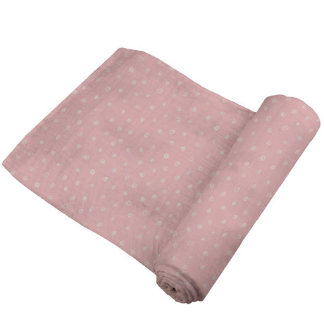Pink Pearl Polka Dot Bamboo Swaddle - HoneyBug 