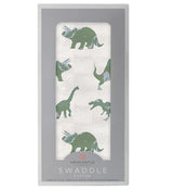 Granite Green Dinosaurs Cotton Swaddle - HoneyBug 