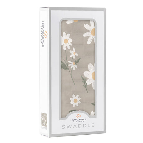 White Daisy Bamboo Swaddle