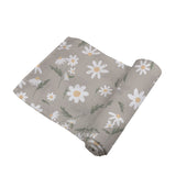 White Daisy Bamboo Swaddle