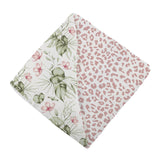 Silver Pink Orchid and Little Leopard Newcastle Blanket